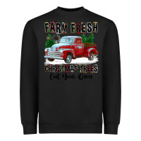 Black Farm Fresh Christmas Trees Cut Your Own Heavyweight Sweatshirt - FaDigitalArtStudio