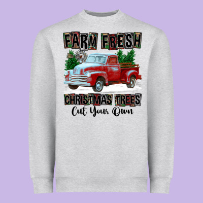 Farm Fresh Christmas Trees Cut Your Own Heavyweight Sweatshirt Designed By Fadigitalartstudio
