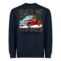 Navy Farm Fresh Christmas Trees Cut Your Own Heavyweight Sweatshirt - FaDigitalArtStudio