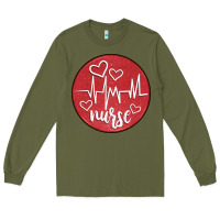 Army Green nurse coaster Long Sleeve Tee - CowGirlArtShop