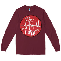 Burgundy nurse coaster Long Sleeve Tee - CowGirlArtShop