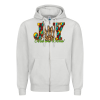 Dove Grey joy Christmas Rockin Zipper Hoodie - CowhideDigitalArt