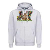 Heather Grey joy Christmas Rockin Zipper Hoodie - CowhideDigitalArt