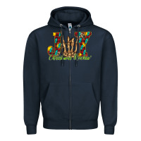 Navy joy Christmas Rockin Zipper Hoodie - CowhideDigitalArt