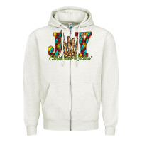 Oatmeal Heather joy Christmas Rockin Zipper Hoodie - CowhideDigitalArt