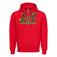 Red joy Christmas Rockin Zipper Hoodie - CowhideDigitalArt