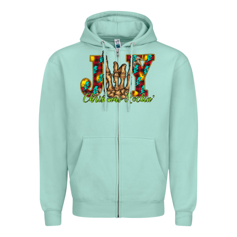 Joy Christmas Rockin Zipper Hoodie by CowhideDigitalArt | Teevron