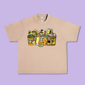 Honey Bee Coffee Cups Urban Heavy Tee Designed By Howdyjamesfarm