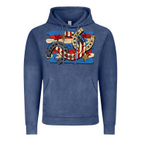 Vintage Denim 4th of july horseshoe Vintage Hoodie - CowGirlArtShop