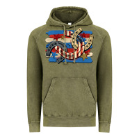 Vintage Olive 4th of july horseshoe Vintage Hoodie - CowGirlArtShop