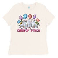 Bone Easter Vibes with Bunny and Eggs Ladies Tee - RanaPortraitStore
