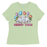 Matcha Easter Vibes with Bunny and Eggs Ladies Tee - RanaPortraitStore