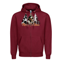 Burgundy merry christmas cowhide trees Zipper Hoodie - CowhideDigitalArt