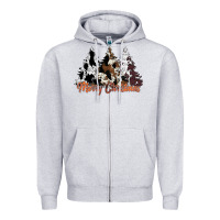 Merry Christmas Cowhide Trees Zipper Hoodie | Teevron