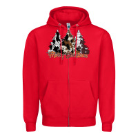 Red merry christmas cowhide trees Zipper Hoodie - CowhideDigitalArt