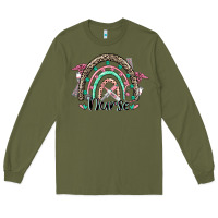 Army Green nurse rainbow Long Sleeve Tee - CowGirlArtShop