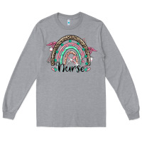 Heather Grey nurse rainbow Long Sleeve Tee - CowGirlArtShop