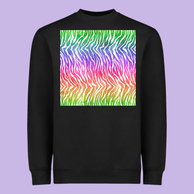 Watercolor Rainbow Tiger Seamless Pattern Heavyweight Sweatshirt Designed By Bundleandbundleshop