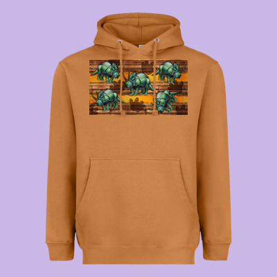Dinosaur Triceratops Sippy Cup Heavyweight Hoodie Designed By Artiststas