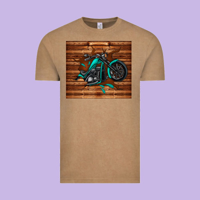 Woodgrain Motorcycle Vintage Tee Designed By Tumblerdesignbyshophia