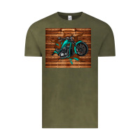 Vintage Olive woodgrain motorcycle Vintage Tee - TumblerDesignByShophia