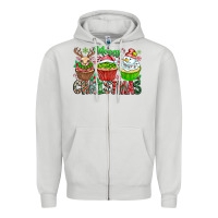 Dove Grey Merry Christmas Zipper Hoodie - CowhideDigitalArt