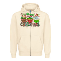 Sandshell Merry Christmas Zipper Hoodie - CowhideDigitalArt