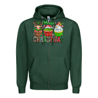 Sports Green Merry Christmas Zipper Hoodie - CowhideDigitalArt