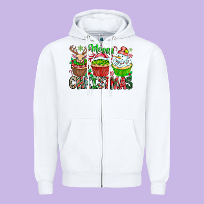Merry Christmas Zipper Hoodie Designed By Cowhidedigitalart