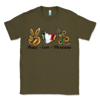 Army Green Peace Love Mexicana Classic Tee - RanaPortraitStore