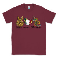 Burgundy Peace Love Mexicana Classic Tee - RanaPortraitStore