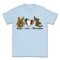 Dusty Blue Peace Love Mexicana Classic Tee - RanaPortraitStore
