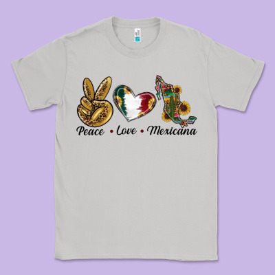 Peace Love Mexicana Classic Tee Designed By Ranaportraitstore