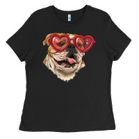 English Bulldog With Love Glass Ladies Tee | Teevron