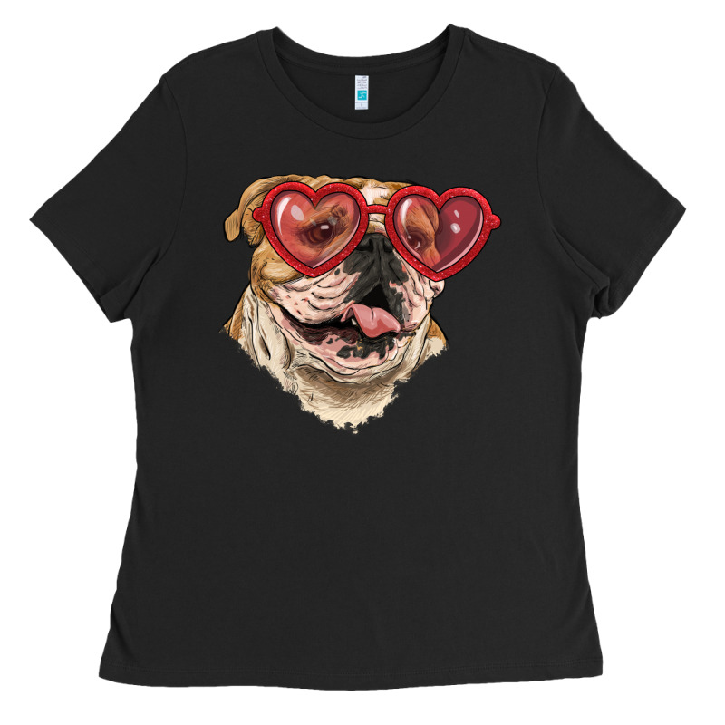 English Bulldog With Love Glass Ladies Tee by RanaPortraitStore | Teevron