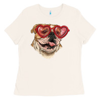 Bone English bulldog with love glass Ladies Tee - RanaPortraitStore