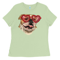 Matcha English bulldog with love glass Ladies Tee - RanaPortraitStore