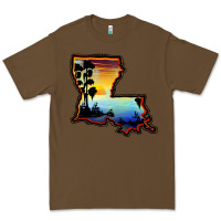 Cacao louisiana  sunset map Premium Tee - BarkalooDesign