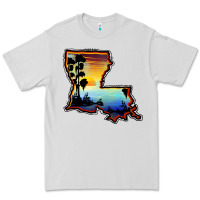 Dove Grey louisiana  sunset map Premium Tee - BarkalooDesign