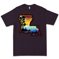 Plum louisiana  sunset map Premium Tee - BarkalooDesign