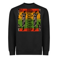 Black african silhouette seamless pattern Heavyweight Sweatshirt - BundleAndBundleShop