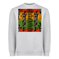 Heather Grey african silhouette seamless pattern Heavyweight Sweatshirt - BundleAndBundleShop