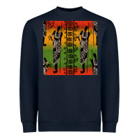 Navy african silhouette seamless pattern Heavyweight Sweatshirt - BundleAndBundleShop