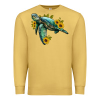 Antique Gold sea turtle with sunflowers Premium Sweatshirt - Artiststas