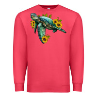 Cardinal sea turtle with sunflowers Premium Sweatshirt - Artiststas