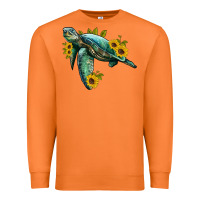 Carrot sea turtle with sunflowers Premium Sweatshirt - Artiststas