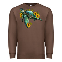 Chestnut sea turtle with sunflowers Premium Sweatshirt - Artiststas