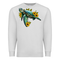 Dove Grey sea turtle with sunflowers Premium Sweatshirt - Artiststas
