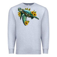 Heather Grey sea turtle with sunflowers Premium Sweatshirt - Artiststas