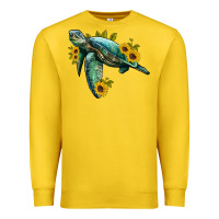 Lemon sea turtle with sunflowers Premium Sweatshirt - Artiststas